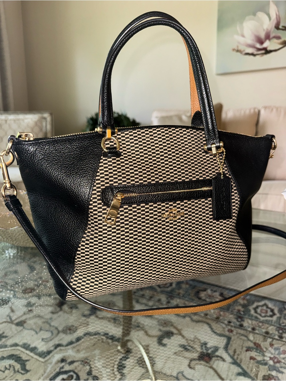 Coach Prairie Satchel in Legacy Jacquard And Black Leather C1881-29848. - Picture 6 of 16
